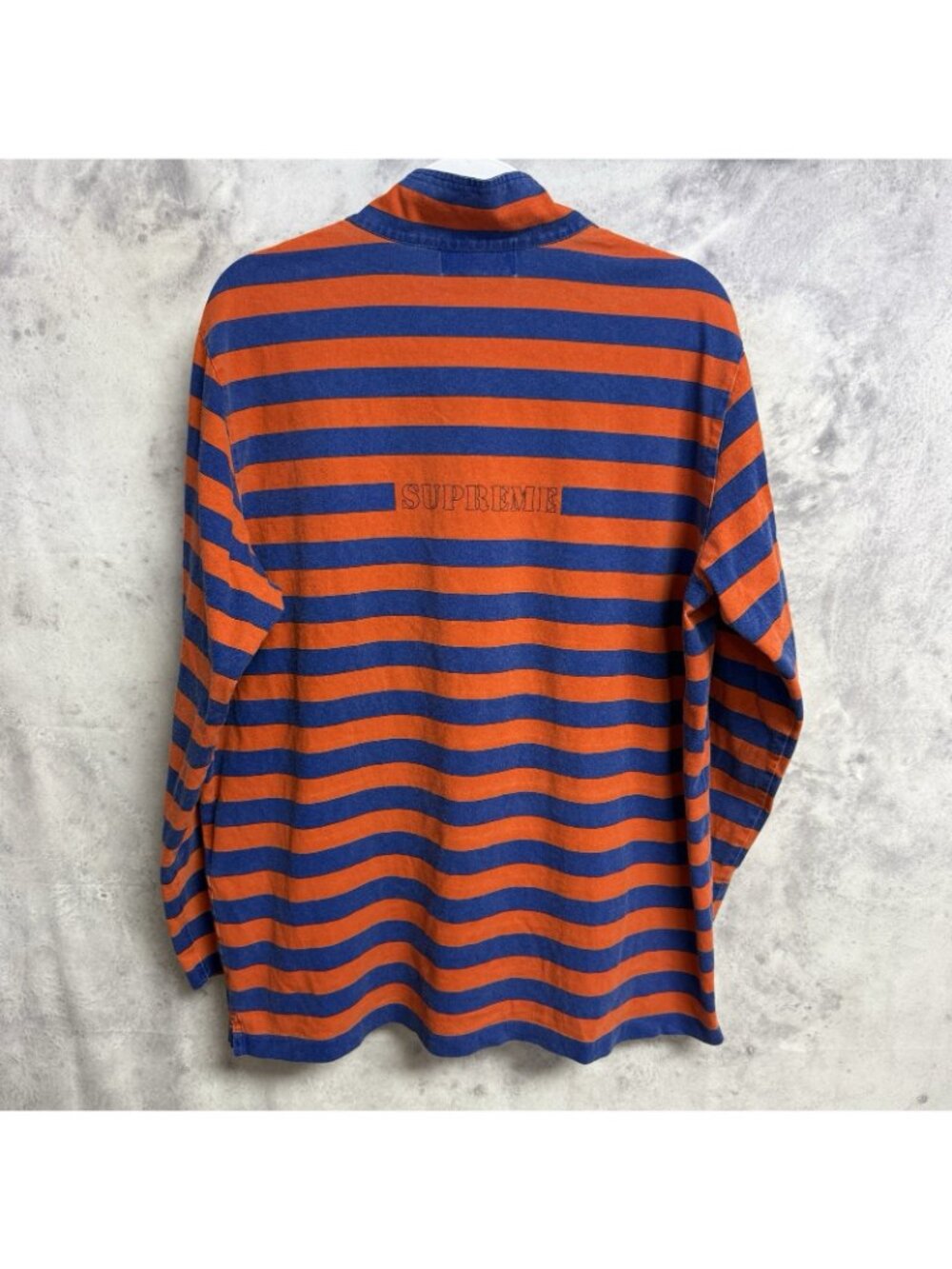 Stone Island X Supreme Quarter Zip Striped T Shirt Long Sleeve XL Authentic - Picture 2 of 14